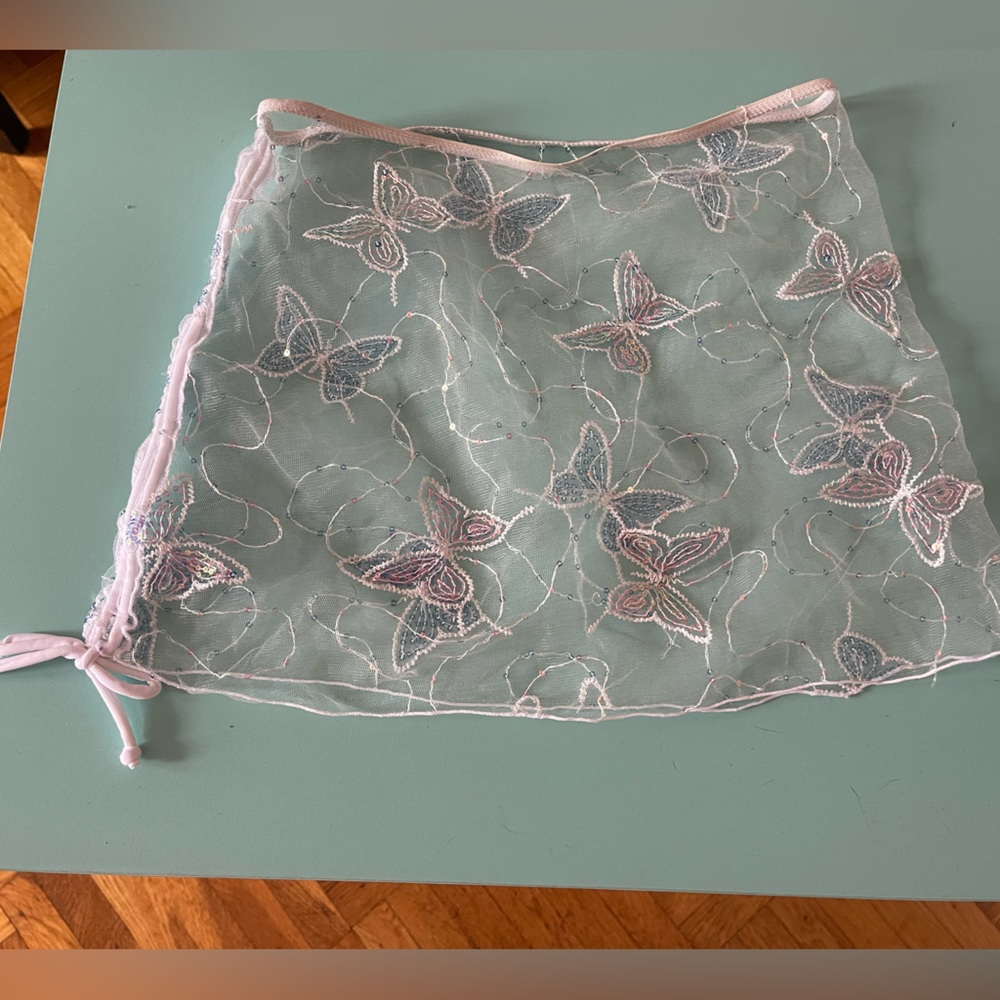 Sheer bathing suit cover skirt